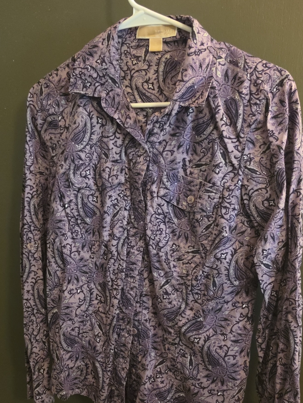 MICHAEL Michael Kors Purple Paisley Button-Down Shirt